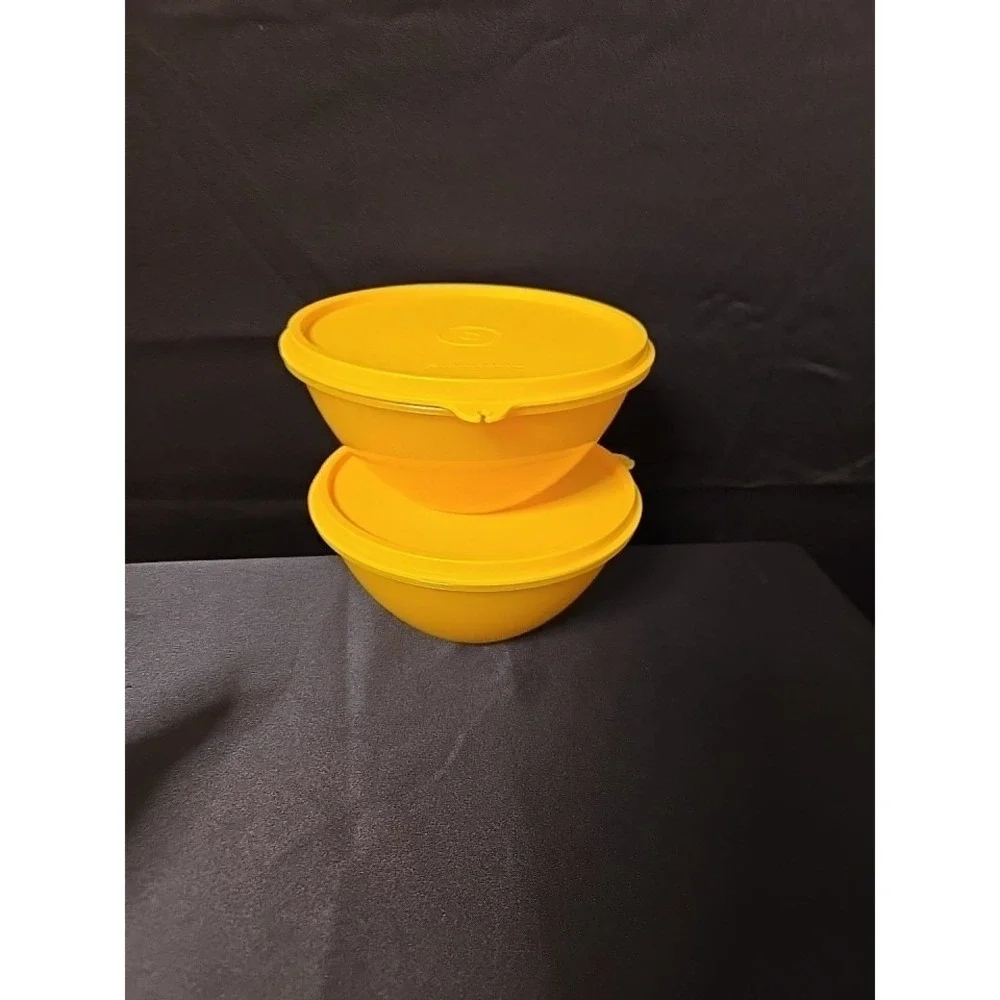 Vintage Orange Tupperware‎ Storage Containers. 3 Cups. #234 Lot Of 2 NEW